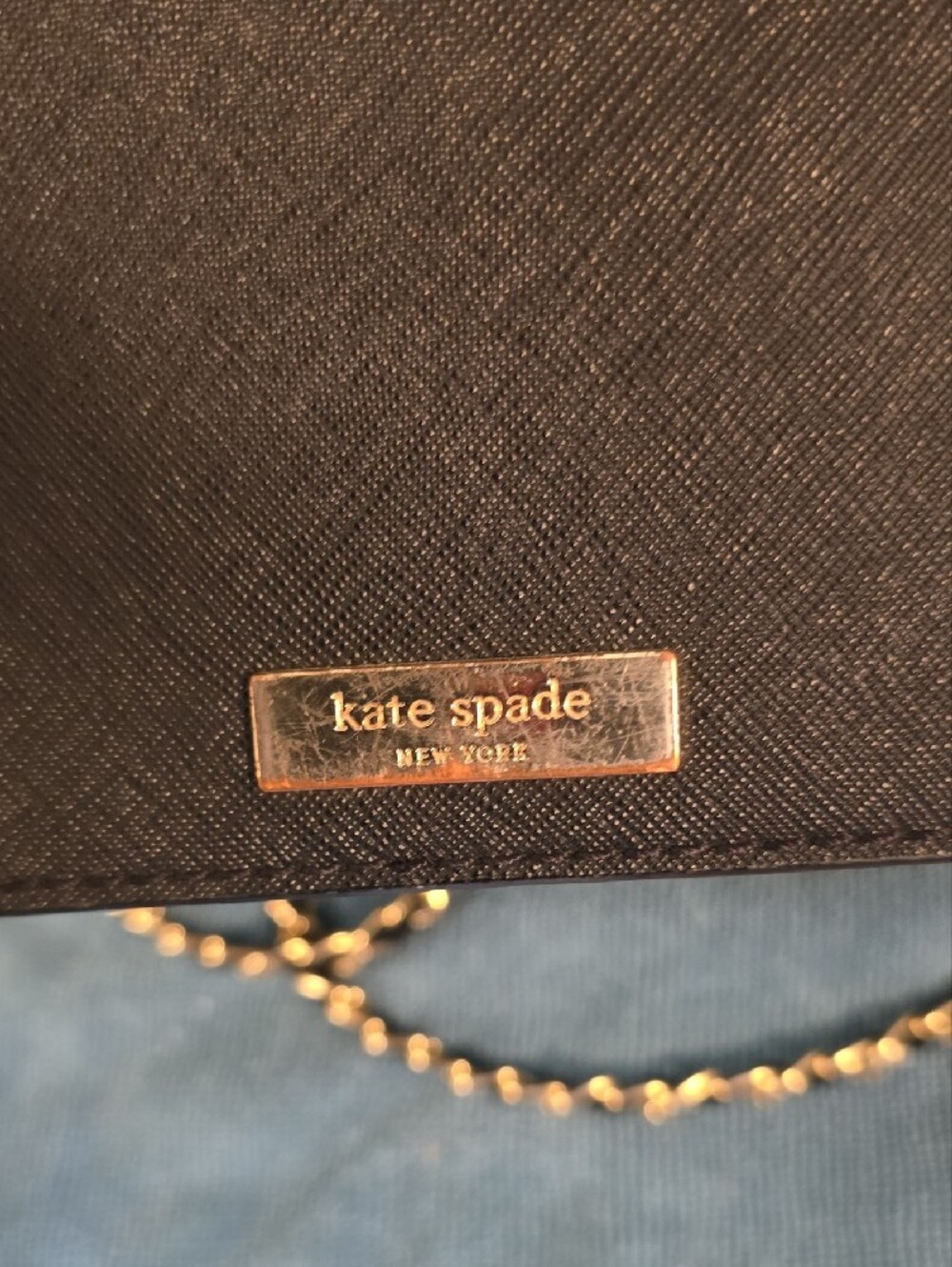 Kate Spade Black Crossbody with Gold Chain - Picture 4 of 8